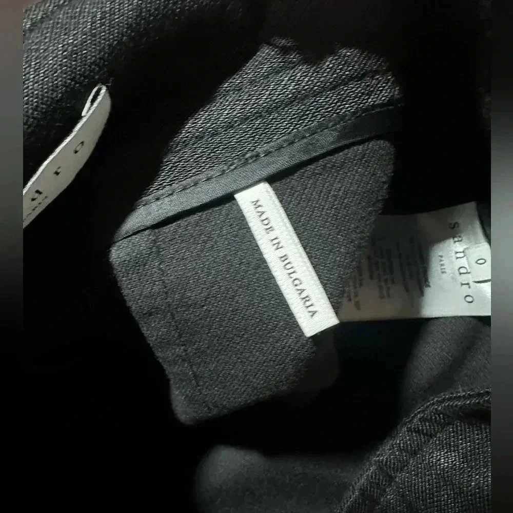 SANDRO Paris Black Ruffle pocket high rise mini skirt size 0 XS - Picture 6 of 7